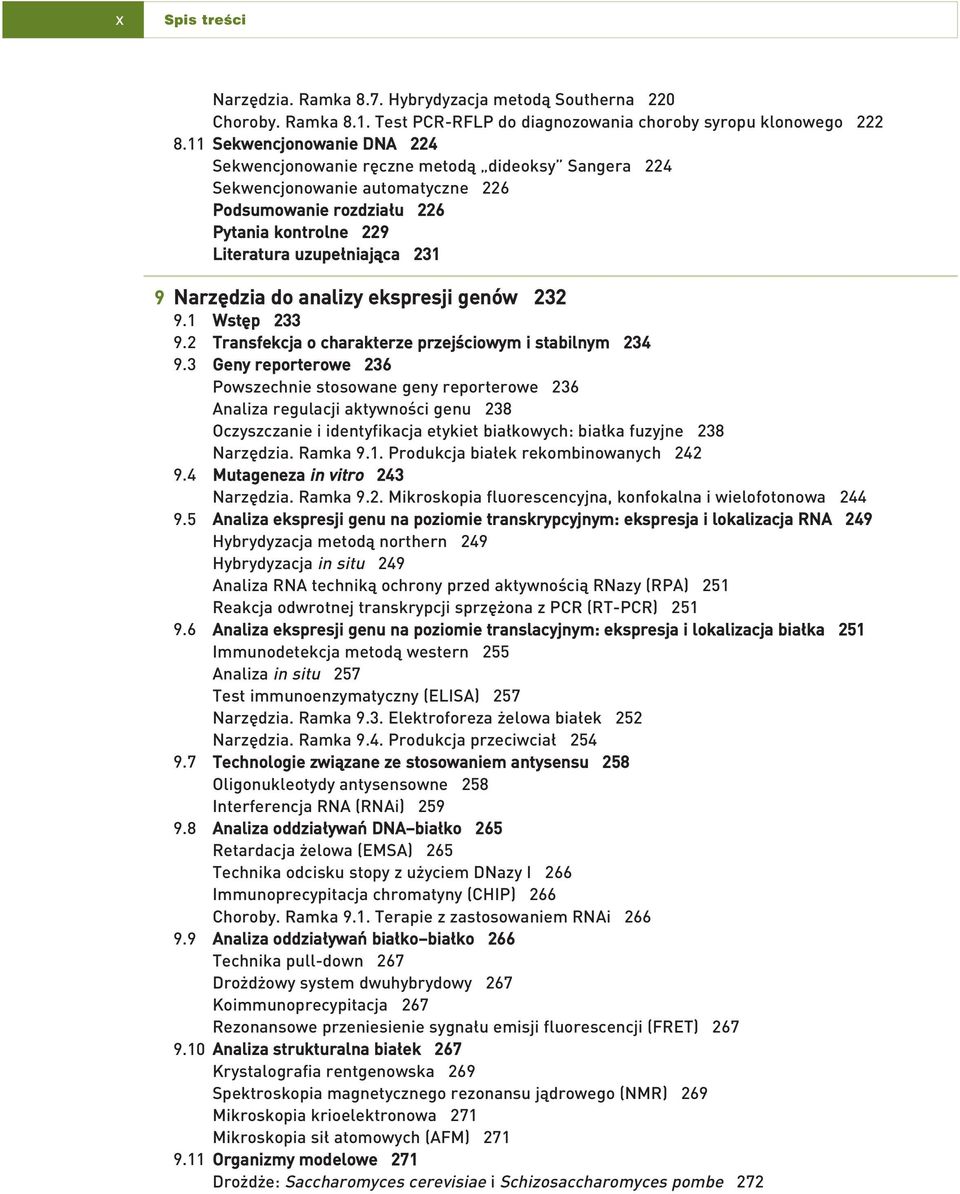 dzia do analizy ekspresji genów 232 9.1 Wst p 233 9.2 Transfekcja o charakterze przejêciowym i stabilnym 234 9.