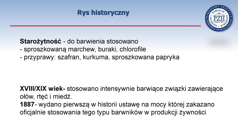 intensywnie barwiące związki zawierające ołów, rtęć i miedź.