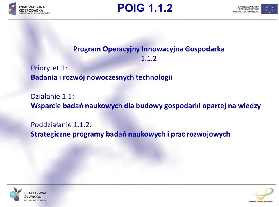 Badania i rozwój nowoczesnych technologii Działanie 1.