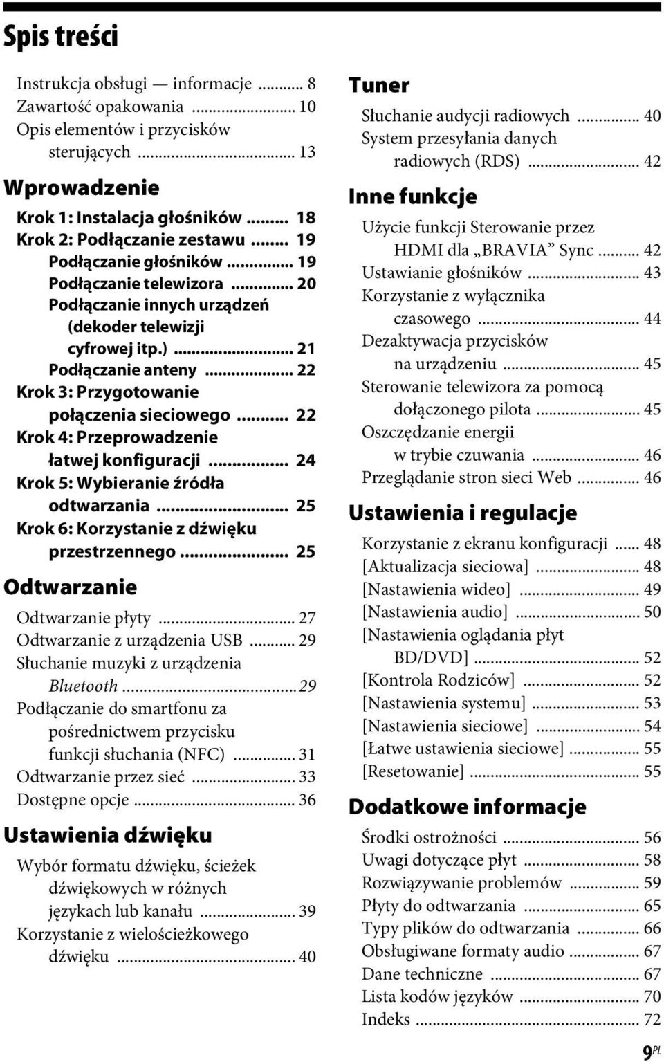 .. 22 Krok 4: Przeprowadzenie łatwej konfiguracji... 24 Krok 5: Wybieranie źródła odtwarzania... 25 Krok 6: Korzystanie z dźwięku przestrzennego... 25 Odtwarzanie Odtwarzanie płyty.