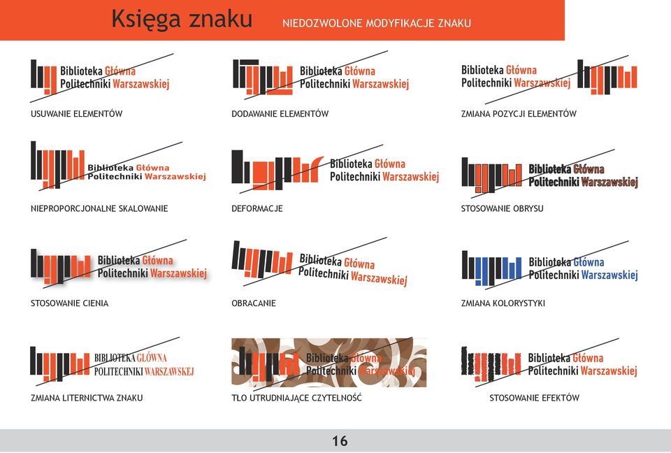 STOSOWANIE CIENIA OBRACANIE ZMIANA KOLORYSTYKI BIBLIOTEKA GŁÓWNA POLITECHNIKI