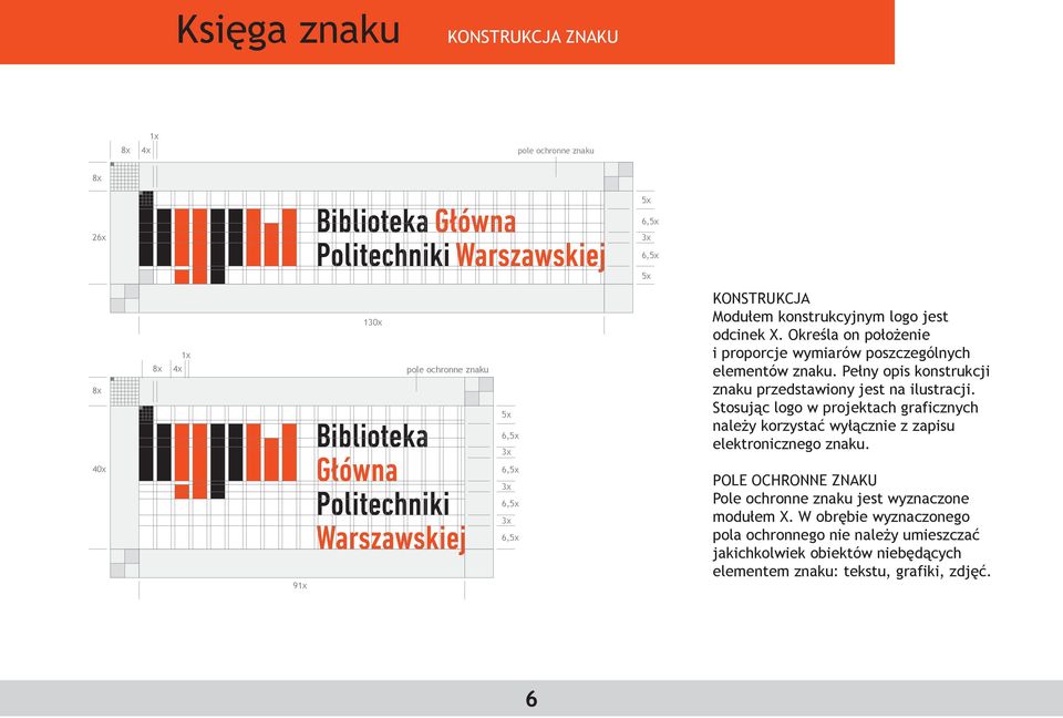 Pełny opis konstrukcji znaku przedstawiony jest na ilustracji. Stosując logo w projektach graficznych należy korzystać wyłącznie z zapisu elektronicznego znaku.