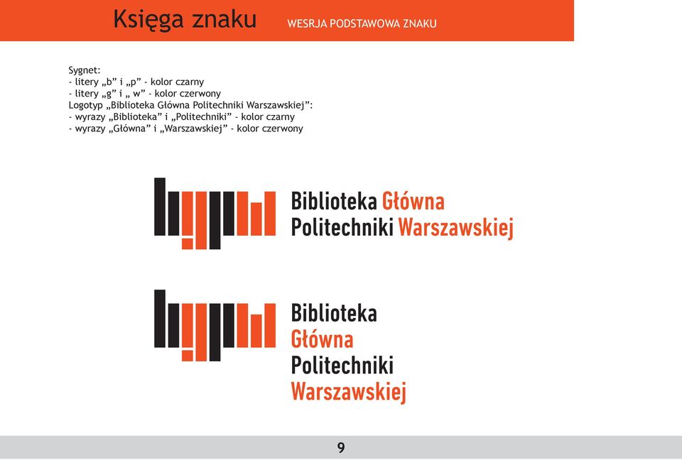 Główna Politechniki Warszawskiej : - wyrazy Biblioteka i