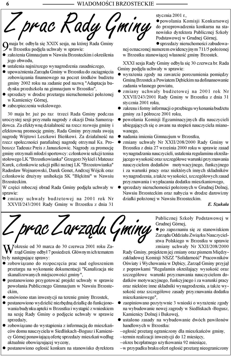 zasadniczego, upoważnienia Zarządu Gminy w Brzostku do zaciągnięcia zobowiązania finansowego na poczet środków budżetu gminy 2002 roku na zadanie pod nazwą "Adaptacja budynku przedszkola na gimnazjum