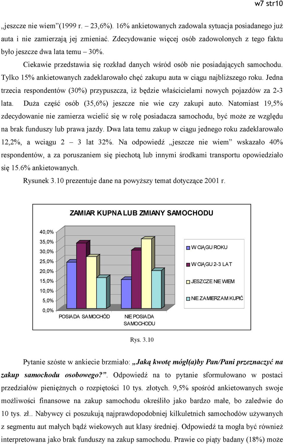 Tylko 15% ankietowanych zadeklarowało chęć zakupu auta w ciągu najbliższego roku. Jedna trzecia respondentów (30%) przypuszcza, iż będzie właścicielami nowych pojazdów za 2-3 lata.