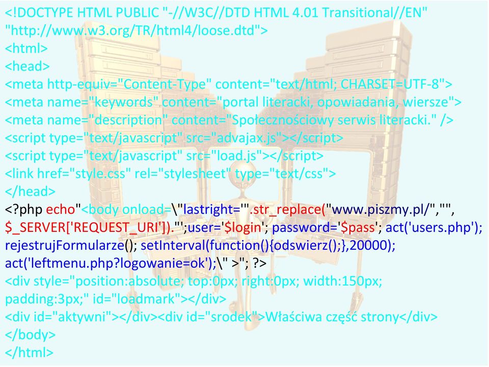 content="społecznościowy serwis literacki." /> <script type="text/javascript" src="advajax.js"></script> <script type="text/javascript" src="load.js"></script> <link href="style.