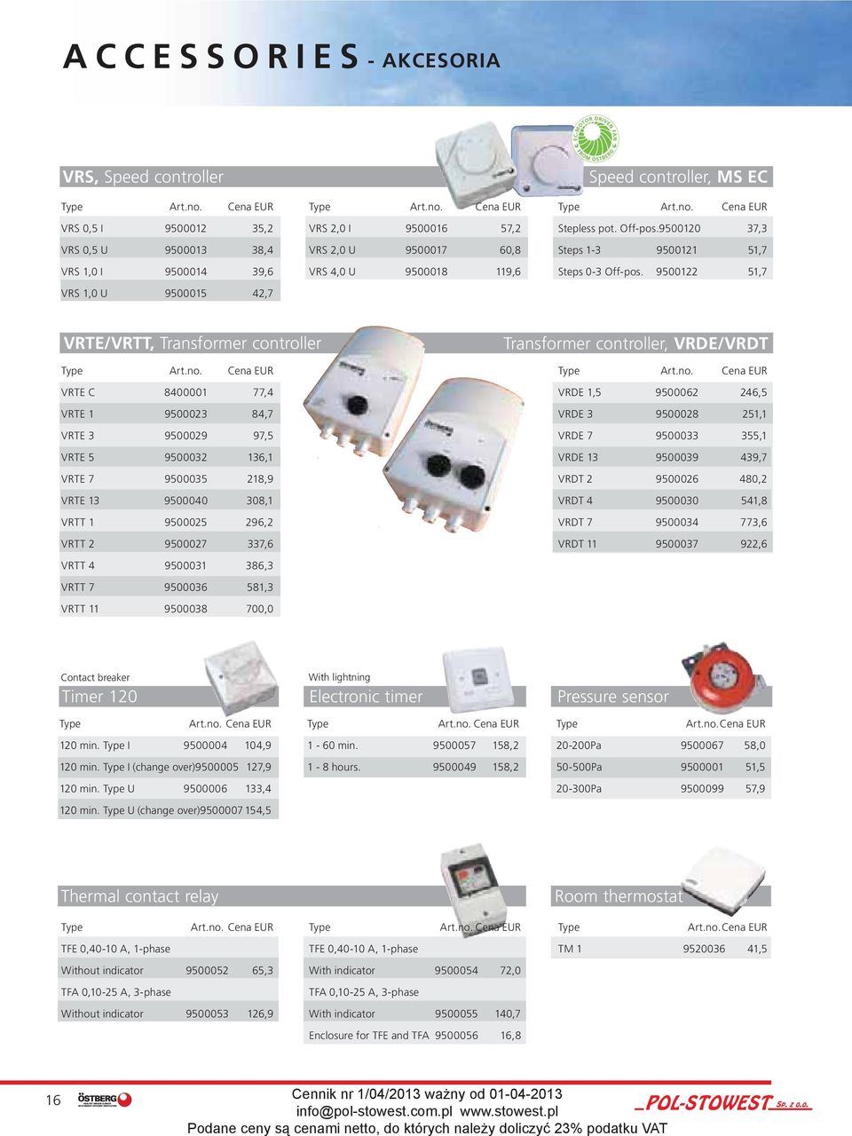 9500122 51,7 VRS 1,0 U 9500015 42,7 VRTE/VRTT, Transformer controller Transformer controller, VRDE/VRDT Type Art.no.