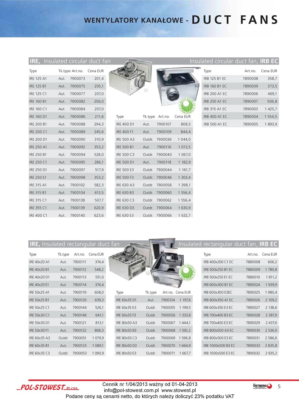 7900082 206,0 IRB 250 A1 EC 7890007 506,8 IRE 160 C1 Aut. 7900084 207,0 IRB 315 A1 EC 7890003 1 425,7 IRE 160 D1 Aut. 7900086 211,6 Type Tk.type Art.no.