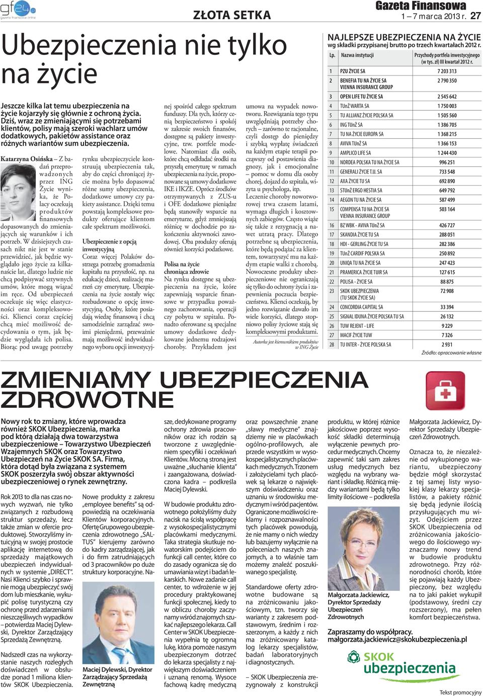 Katarzyna Osińska Z badań przeprowadzonych przez ING Życie wynika, że Polacy oczekują produktów fi nansowych dopasowanych do zmieniających się warunków i ich potrzeb.