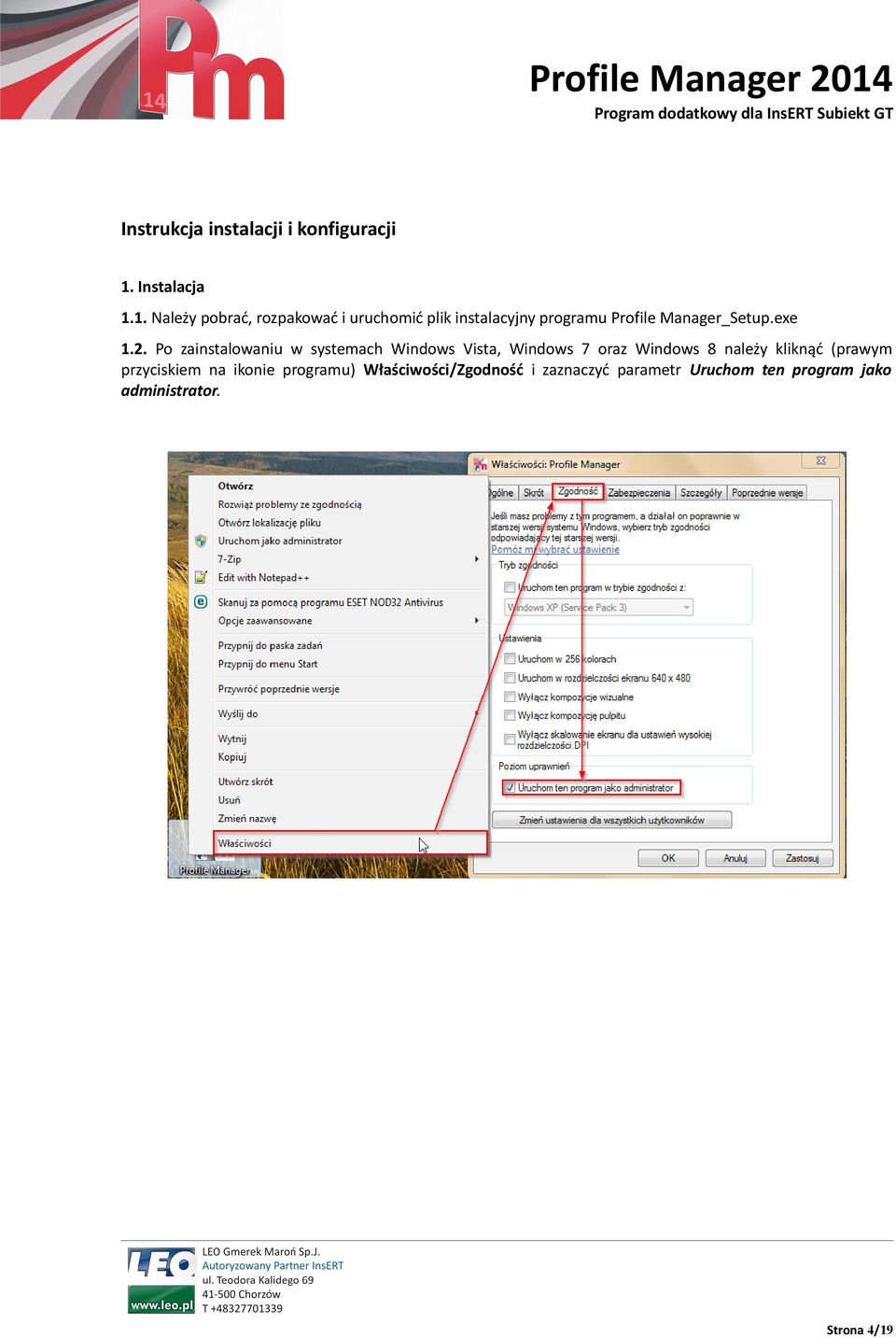 1. Należy pobrać, rozpakować i uruchomić plik instalacyjny programu Profile Manager_Setup.