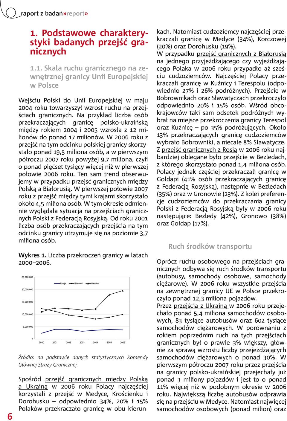 1. Skala ruchu granicznego na zewnętrznej granicy Unii Europejskiej w Polsce Wejściu Polski do Unii Europejskiej w maju 2004 roku towarzyszył wzrost ruchu na przejściach granicznych.