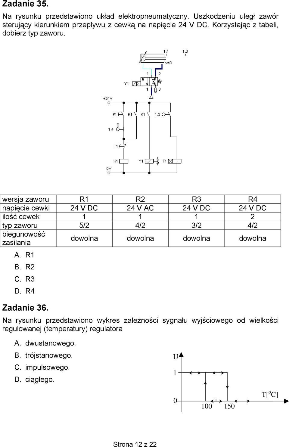 wersja zaworu R1 R2 R3 R4 napięcie cewki 24 V DC 24 V AC 24 V DC 24 V DC ilość cewek 1 1 1 2 typ zaworu 5/2 4/2 3/2 4/2 biegunowość zasilania dowolna