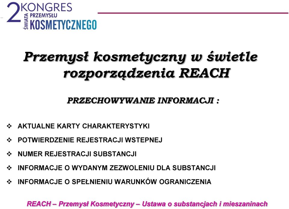 NUMER REJESTRACJI SUBSTANCJI INFORMACJE O WYDANYM