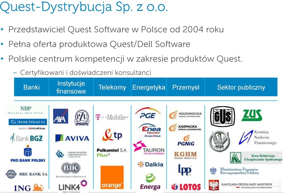 produktowa Quest/Dell Software Polskie centrum kompetencji w zakresie