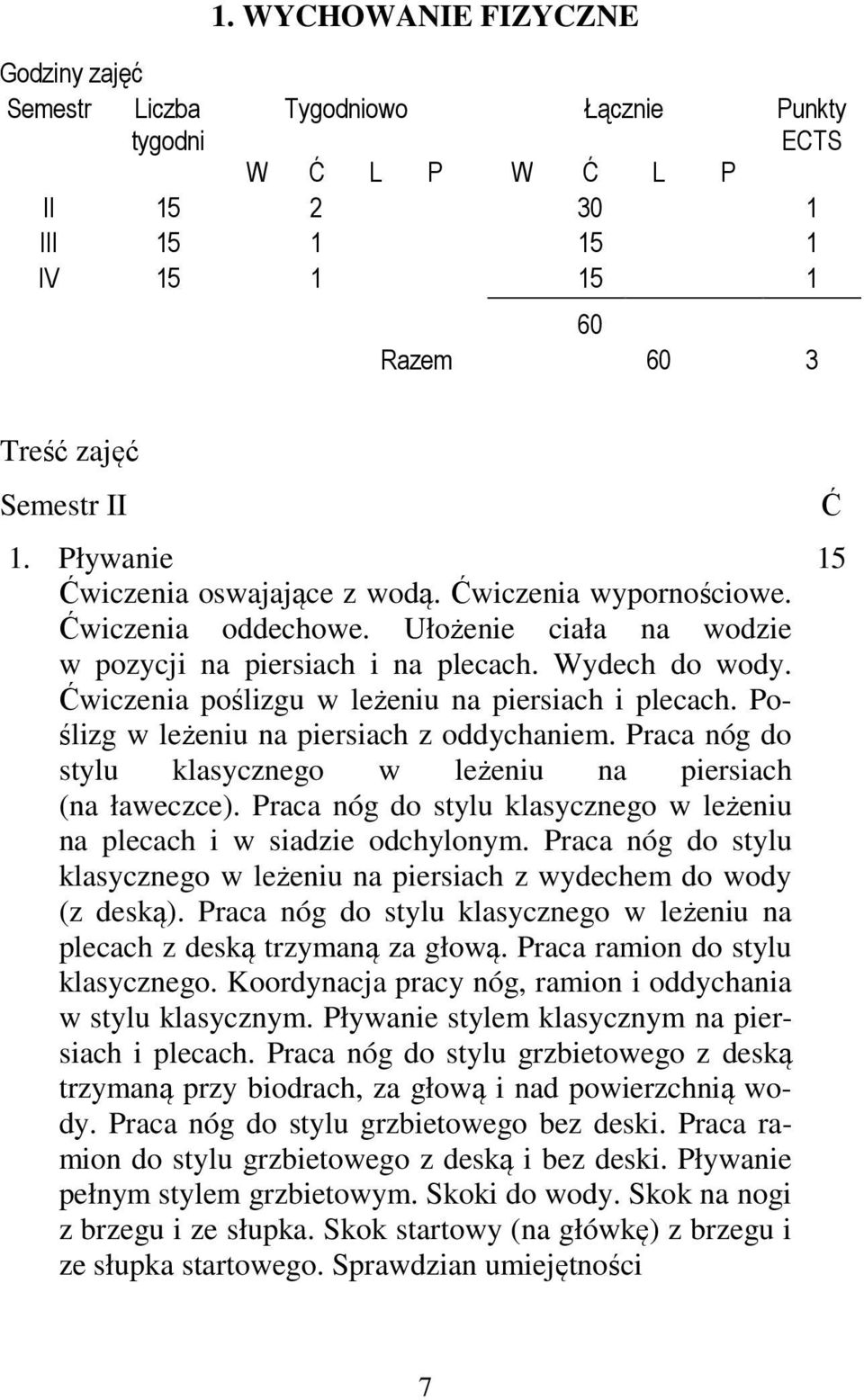 Praca nóg do stylu klasycznego w leżeniu na piersiach (na ławeczce). Praca nóg do stylu klasycznego w leżeniu na plecach i w siadzie odchylonym.