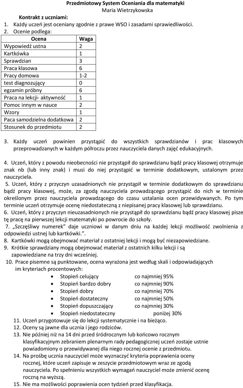 Paca samodzielna dodatkowa 2 Stosunek do przedmiotu 2 3.