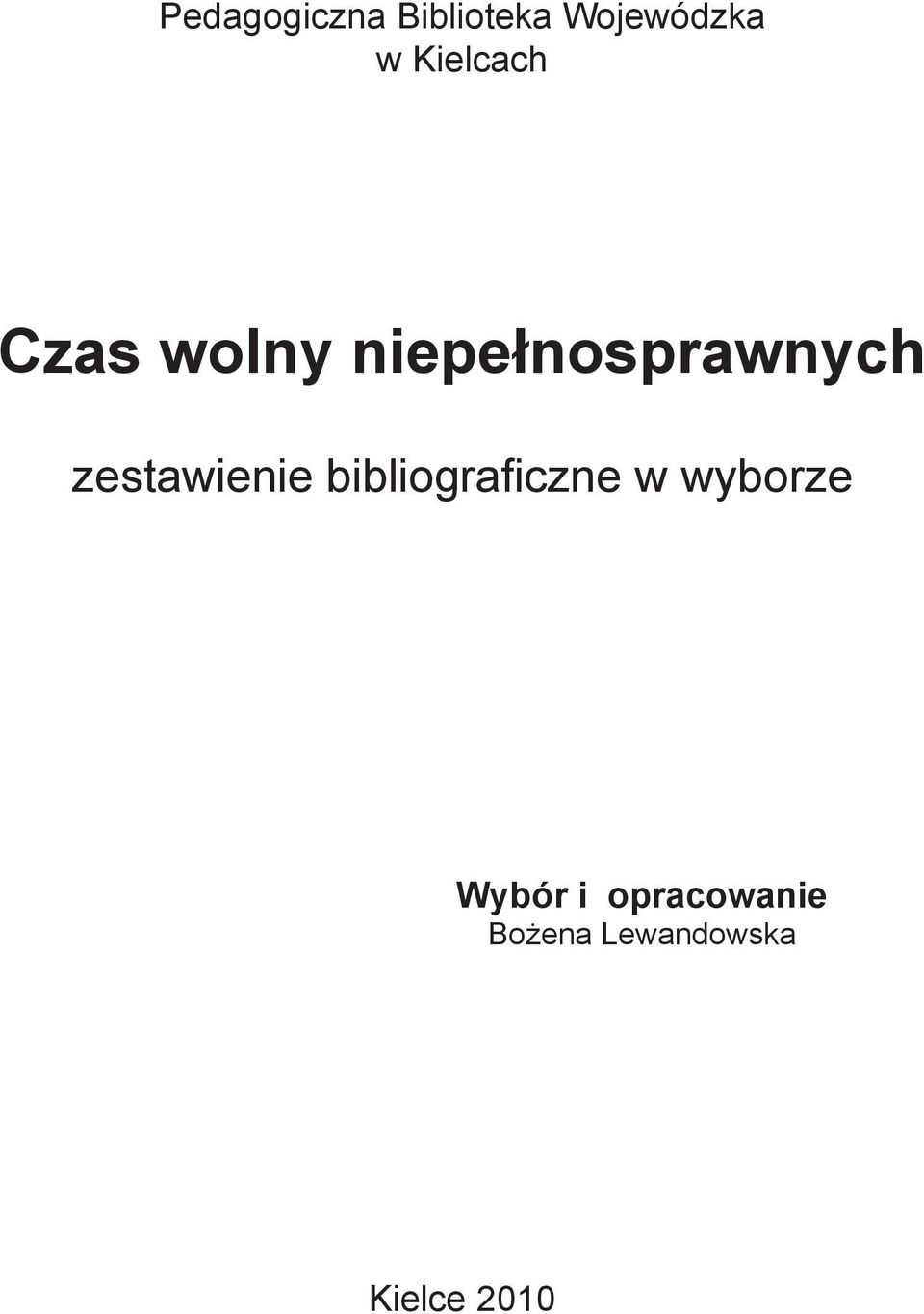 zestawienie bibliograficzne w wyborze