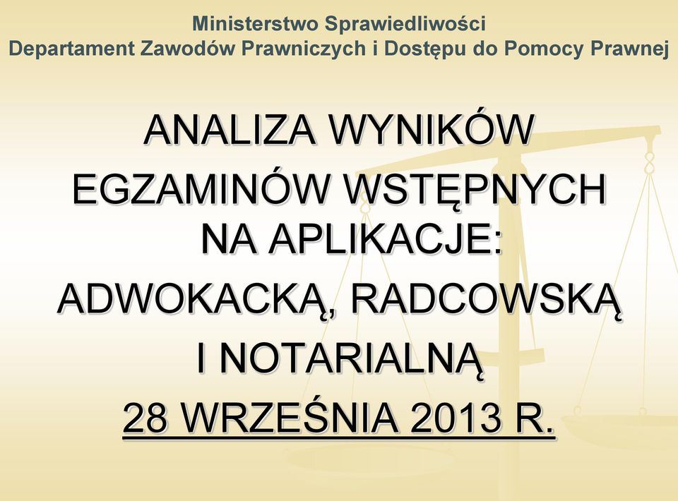 ANALIZA WYNIKÓW EGZAMINÓW WSTĘPNYCH NA