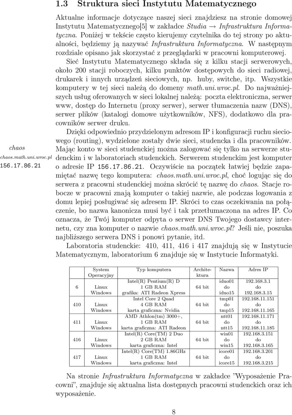 Poniżej w tekście często kierujemy czytelnika do tej strony po aktualności, będziemy ją nazywać Infrastruktura Informatyczna.