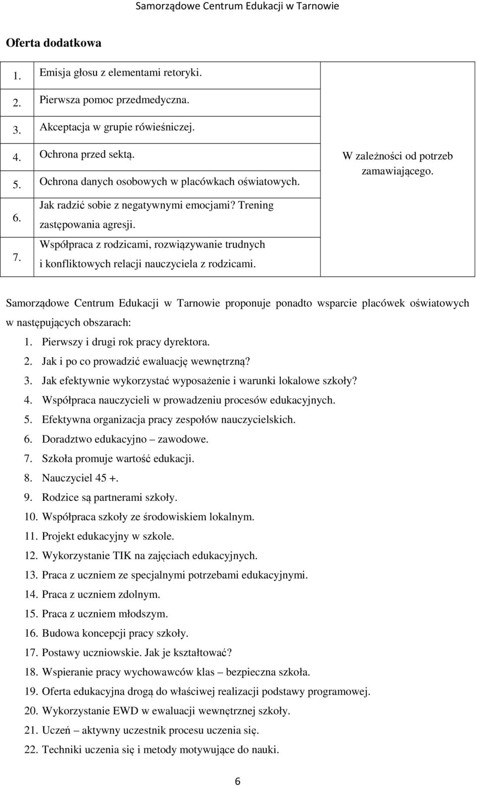 i konfliktowych relacji nauczyciela z rodzicami. W zależności od potrzeb zamawiającego.