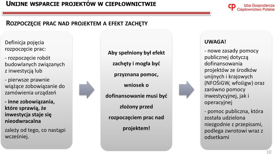 Aby spełniony był efekt zachęty i mogła być przyznana pomoc, wniosek o dofinansowanie musi być złożony przed rozpoczęciem prac nad projektem! UWAGA!