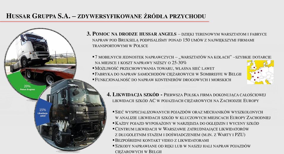 WARSZTATÓW NA KOŁACH SZYBKIE DOTARCIE NA MIEJSCE I KOSZT NAPRAWY NIŻSZY O 25-30% MOŻLIWOŚĆ PRZECHOWYWANIA TOWARU, WŁASNA SIEĆ LAWET FABRYKA DO NAPRAW SAMOCHODÓW CIĘŻAROWYCH W SOMBREFFE W BELGII