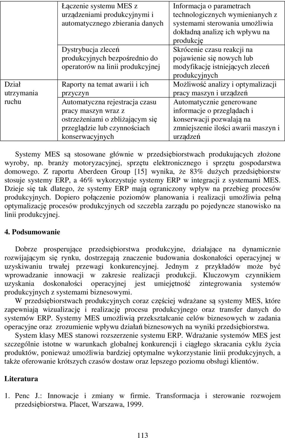 wymienianych z systemami sterowania umożliwia dokładną analizę ich wpływu na produkcję Skrócenie czasu reakcji na pojawienie się nowych lub modyfikację istniejących zleceń produkcyjnych Możliwość