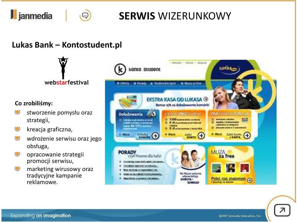 graficzna, wdrożenie serwisu oraz jego obsługa, opracowanie