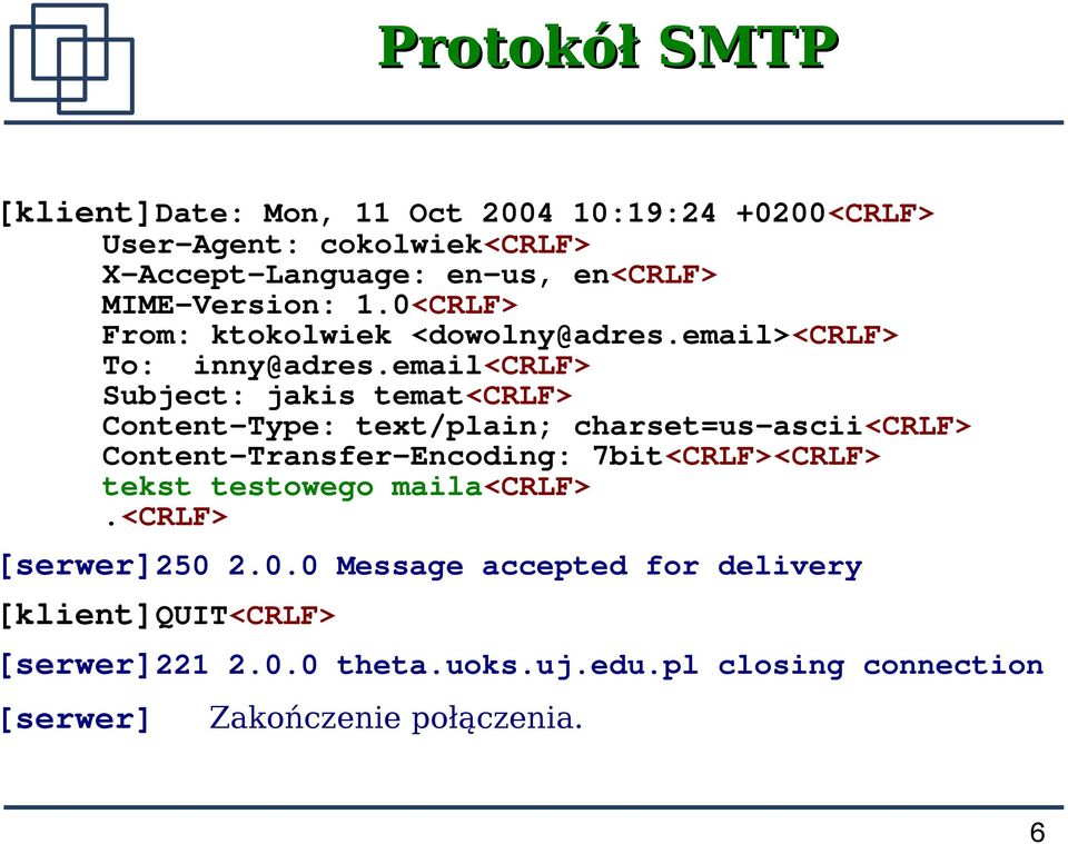 email<crlf> Subject: jakis temat<crlf> Content-Type: text/plain; charset=us-ascii<crlf> Content-Transfer-Encoding: 7bit<CRLF><CRLF>