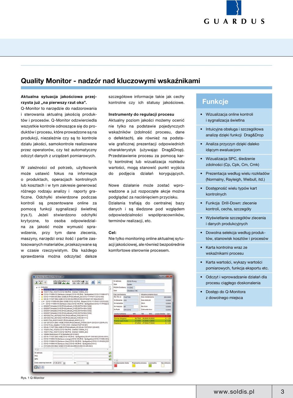 Q-Monitor odzwierciedla wszystkie kontrole odnoszące się do produktów i procesu, które prowadzone są na produkcji, niezależnie czy są to kontrole działu jakości, samokontrole realizowane przez