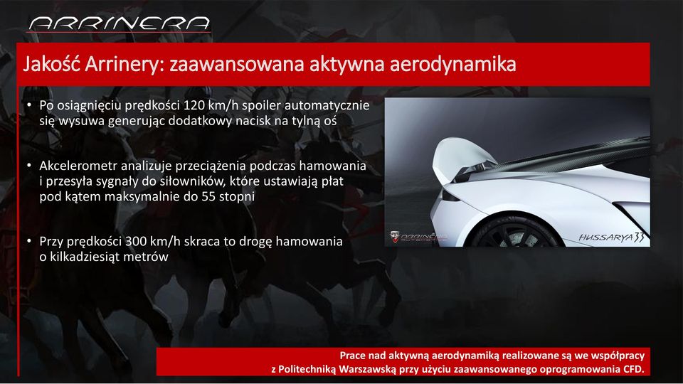 które ustawiają płat pod kątem maksymalnie do 55 stopni Przy prędkości 300 km/h skraca to drogę hamowania o kilkadziesiąt