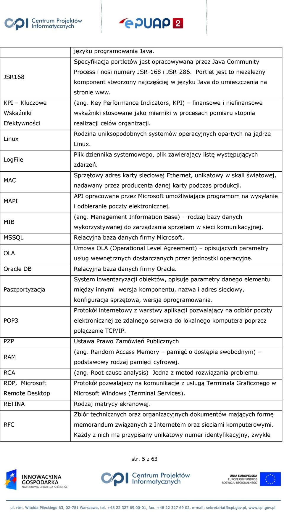 opracowywana przez Java Community Process i nosi numery JSR-168 i JSR-286. Portlet jest to niezależny komponent stworzony najczęściej w języku Java do umieszczenia na stronie www. (ang.