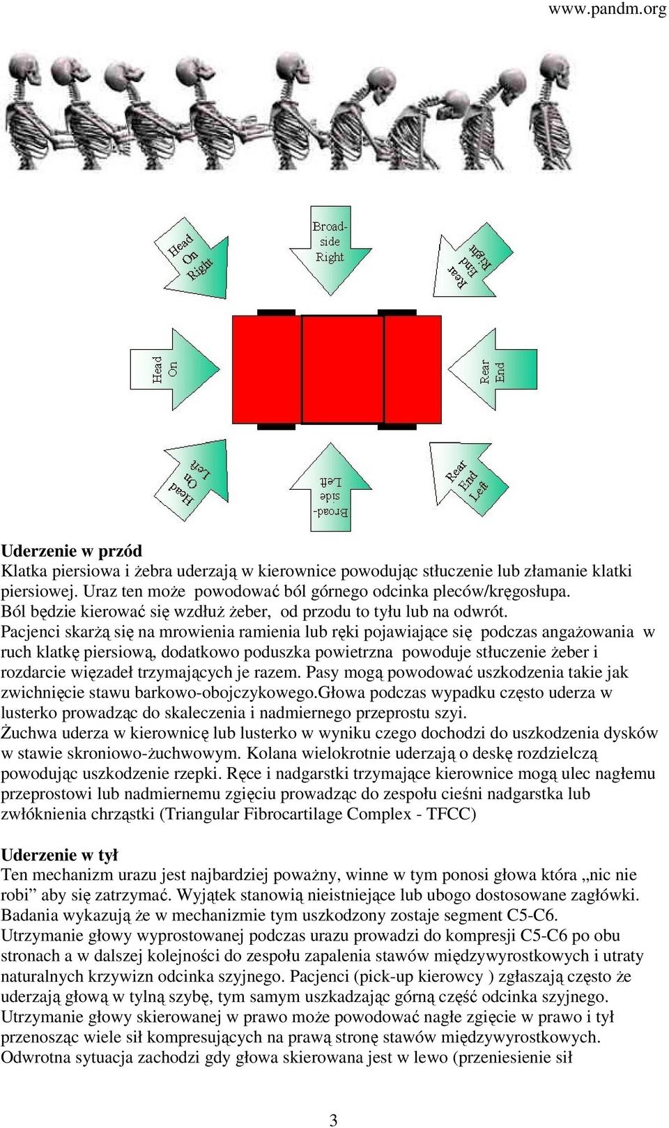 Pacjenci skarżą się na mrowienia ramienia lub ręki pojawiające się podczas angażowania w ruch klatkę piersiową, dodatkowo poduszka powietrzna powoduje stłuczenie żeber i rozdarcie więzadeł