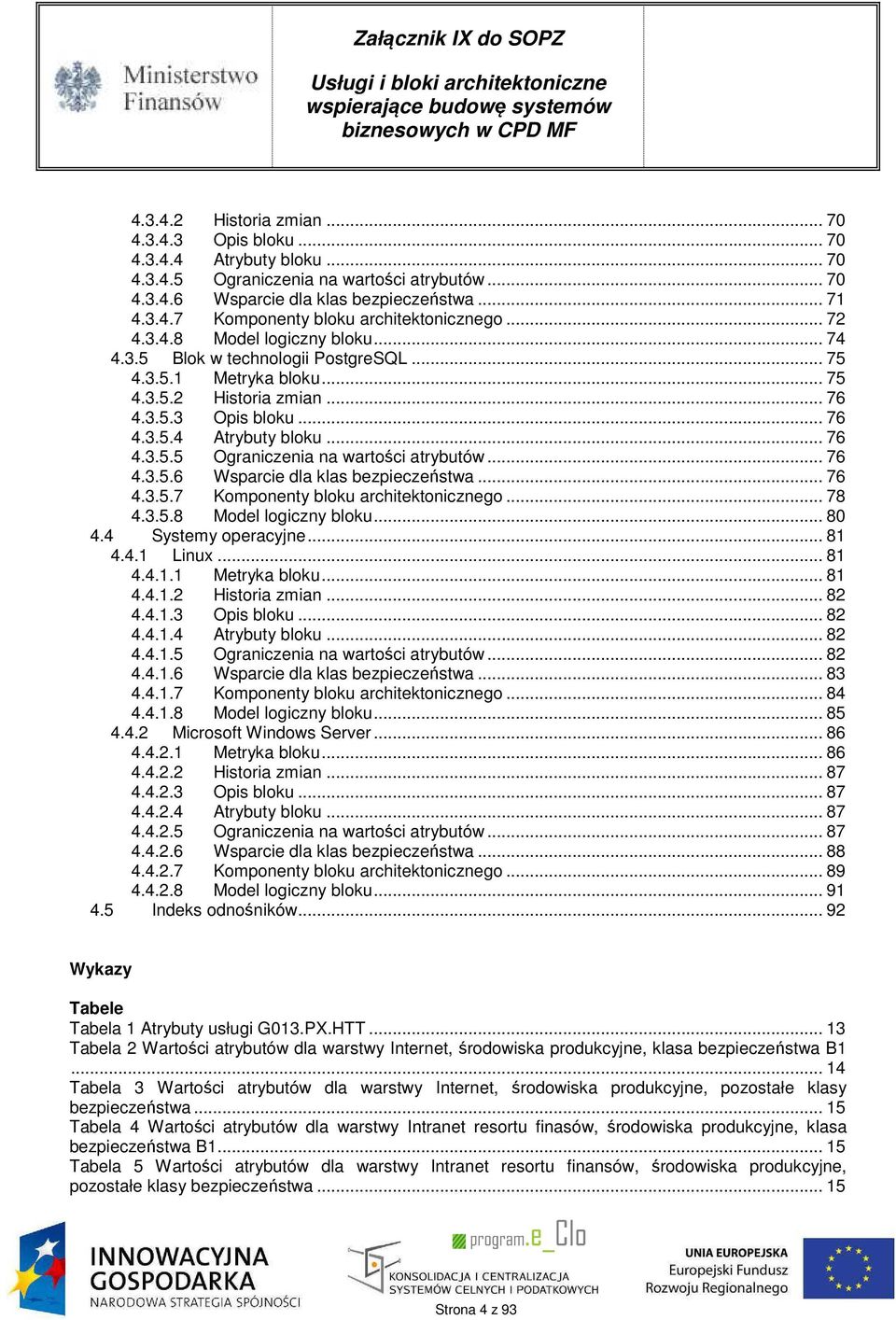 .. 76 4.3.5.6 Wsparcie dla klas bezpieczeństwa... 76 4.3.5.7 Komponenty bloku architektonicznego... 78 4.3.5.8 Model logiczny bloku... 80 4.4 Systemy operacyjne... 81 4.4.1 Linux... 81 4.4.1.1 Metryka bloku.