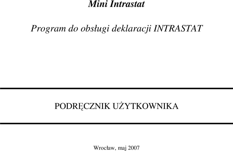 INTRASTAT PODRĘCZNIK