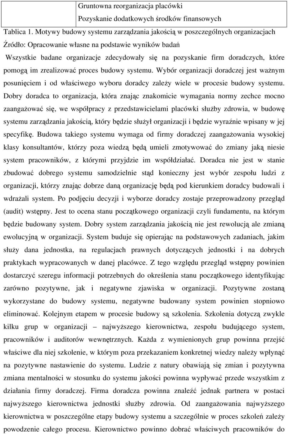 doradczych, które pomogą im zrealizować proces budowy systemu. Wybór organizacji doradczej jest ważnym posunięciem i od właściwego wyboru doradcy zależy wiele w procesie budowy systemu.