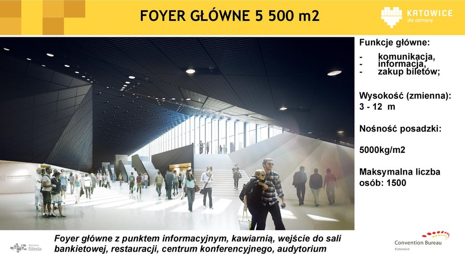 Maksymalna liczba osób: 1500 Foyer główne z punktem informacyjnym,