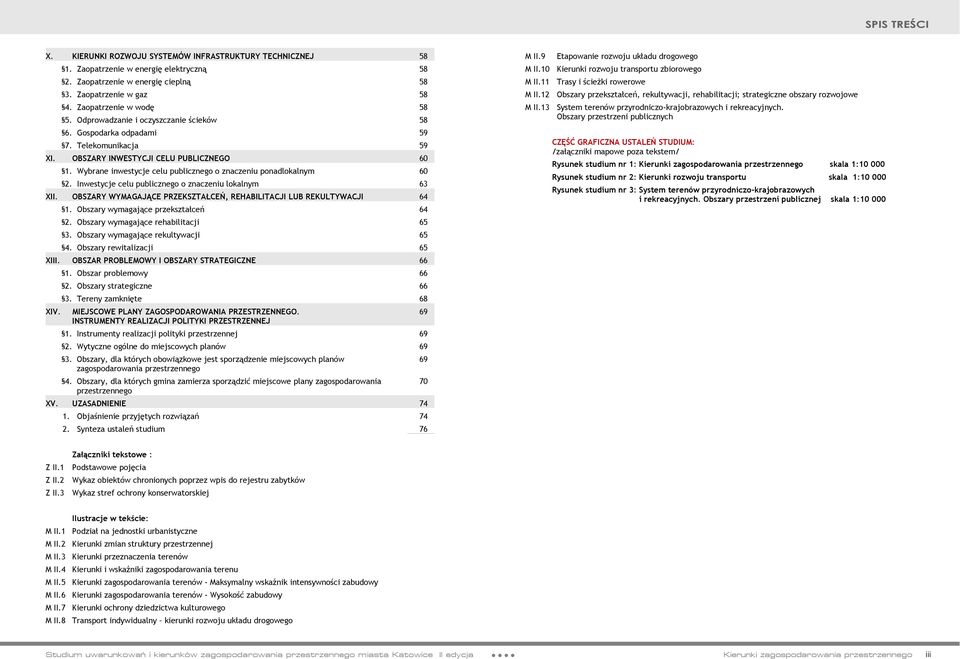 Wybrane inwestycje celu publicznego o znaczeniu ponadlokalnym 60 2. Inwestycje celu publicznego o znaczeniu lokalnym 63 XII. OBSZARY WYMAGAJĄCE PRZEKSZTAŁCEŃ, REHABILITACJI LUB REKULTYWACJI 64 1.