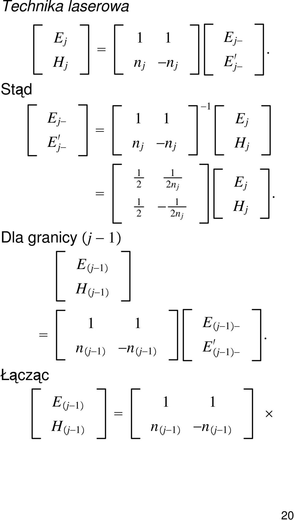 granicy j 1 E j1 H j1 1 2 1 2n j 1 1 2 2n j