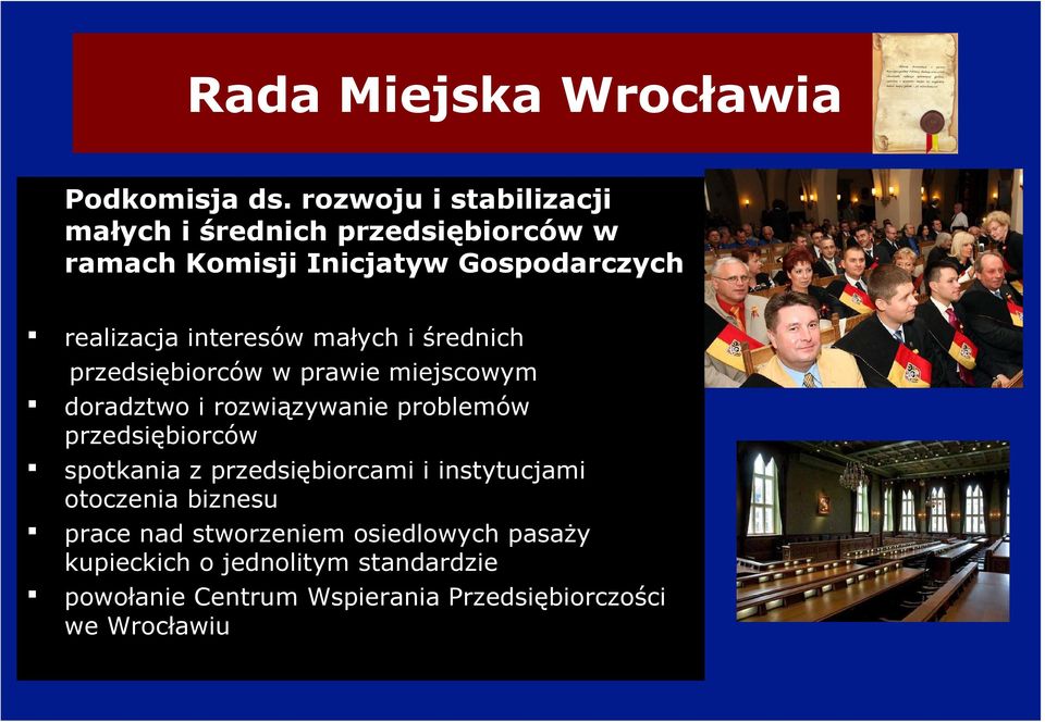 interesów małych i średnich przedsiębiorców w prawie miejscowym doradztwo i rozwiązywanie problemów przedsiębiorców