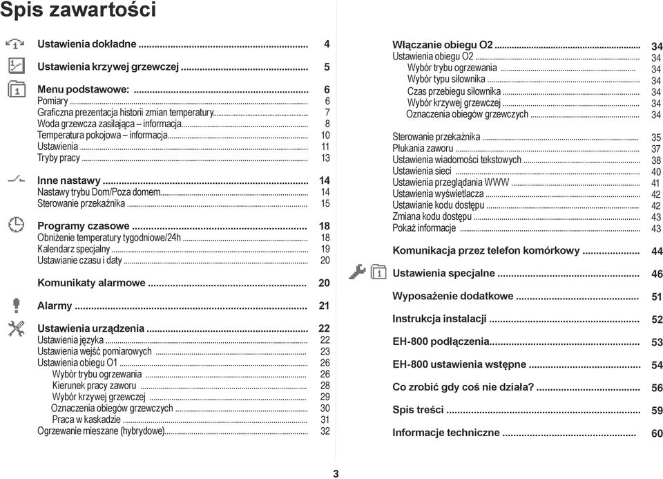 .. Kalendarz specjalny... Ustawianie czasu i daty... Komunikaty alarmowe... Alarmy... Ustawienia urządzenia... Ustawienia języka... Ustawienia wejść pomiarowych... Ustawienia obiegu O1.