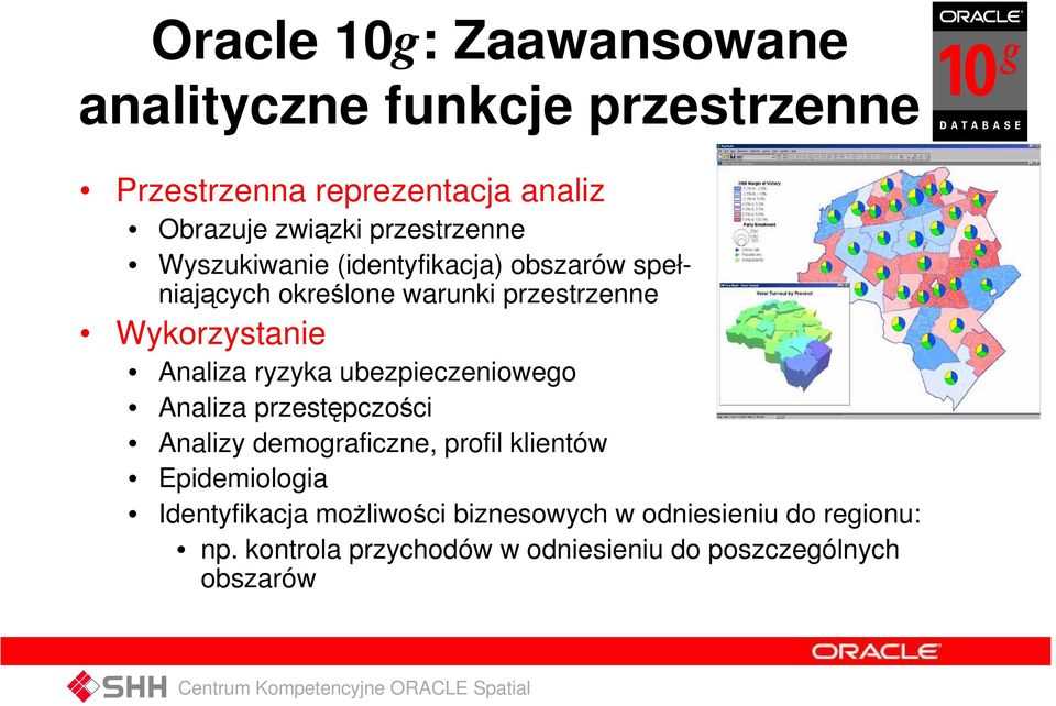 Analiza ryzyka ubezpieczeniowego Analiza przestępczości Analizy demograficzne, profil klientów Epidemiologia