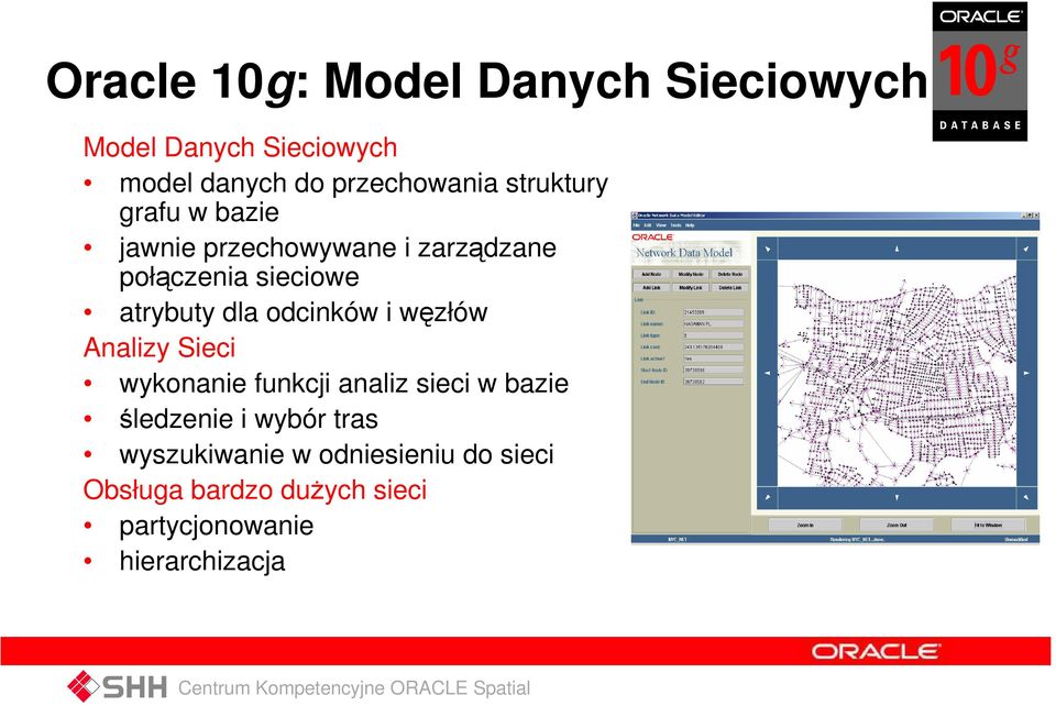 odcinków i węzłów Analizy Sieci wykonanie funkcji analiz sieci w bazie śledzenie i wybór