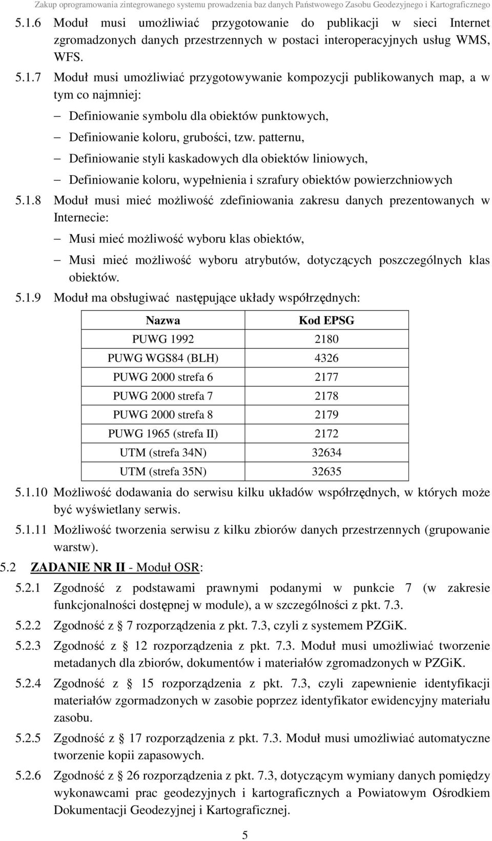 8 Moduł musi mieć możliwość zdefiniowania zakresu danych prezentowanych w Internecie: Musi mieć możliwość wyboru klas obiektów, Musi mieć możliwość wyboru atrybutów, dotyczących poszczególnych klas