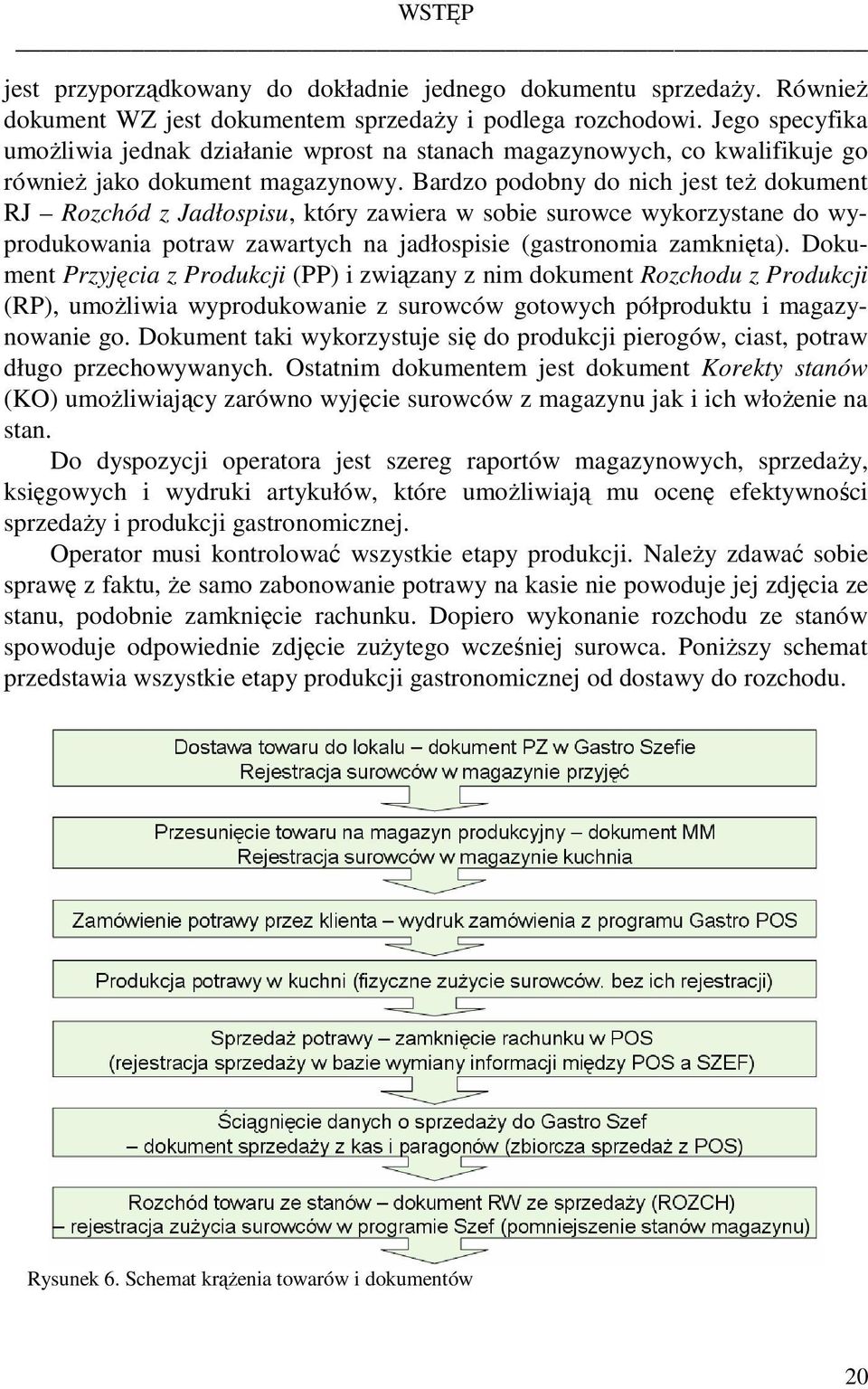 Bardzo podobny do nich jest teŝ dokument RJ Rozchód z Jadłospisu, który zawiera w sobie surowce wykorzystane do wyprodukowania potraw zawartych na jadłospisie (gastronomia zamknięta).