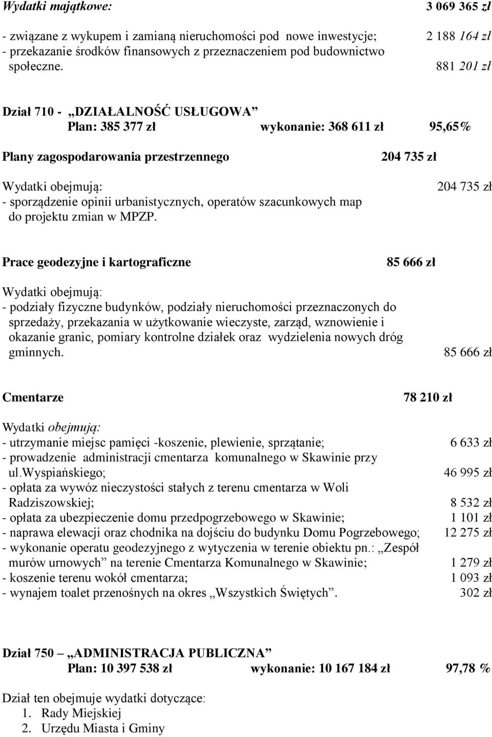 opinii urbanistycznych, operatów szacunkowych map do projektu zmian w MPZP.