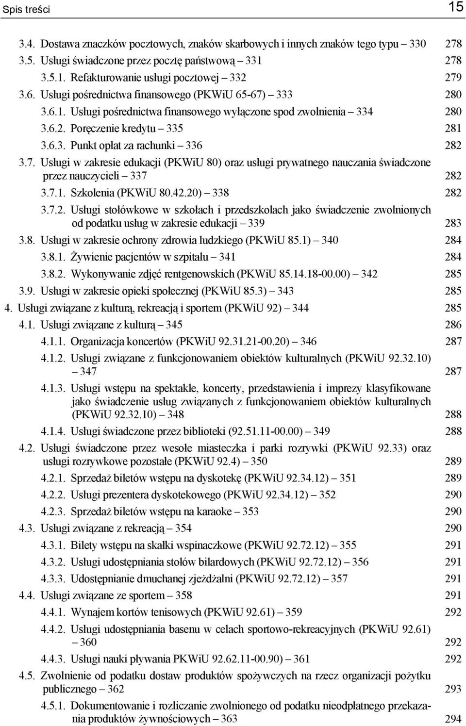 7. Usługi w zakresie edukacji (PKWiU 80) oraz usługi prywatnego nauczania świadczone przez nauczycieli 337 28