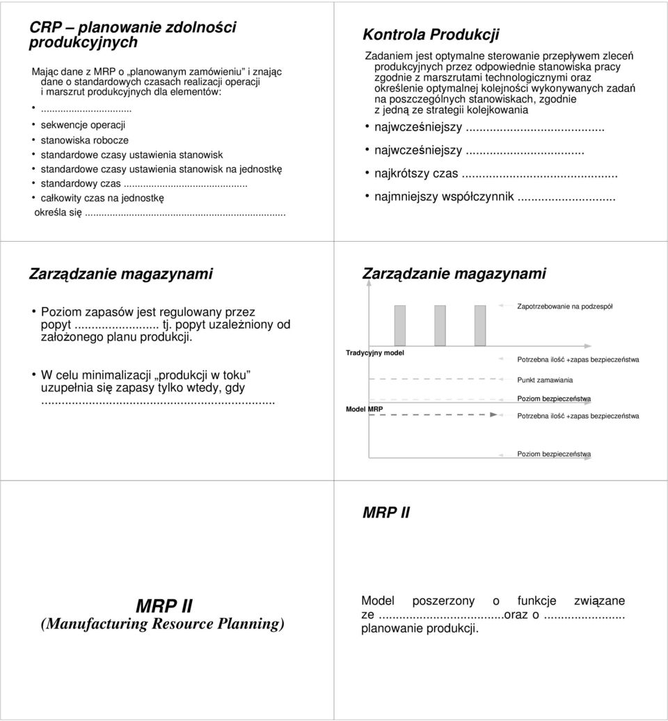 .. Kontrola Produkcji Zadaniem jest optymalne sterowanie przepływem zleceń produkcyjnych przez odpowiednie stanowiska pracy zgodnie z marszrutami technologicznymi oraz określenie optymalnej