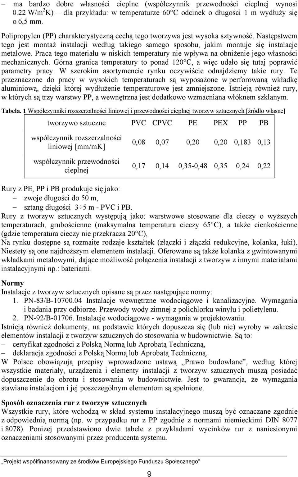 Praca tego materiału w niskich temperatury nie wpływa na obniżenie jego własności mechanicznych. Górna granica temperatury to ponad 120 C, a więc udało się tutaj poprawić parametry pracy.