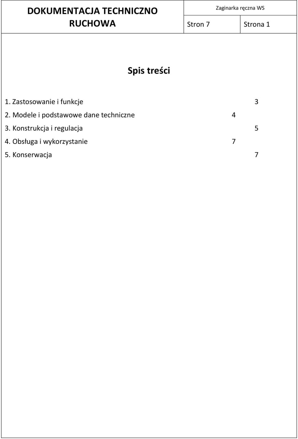 Modele i podstawowe dane techniczne 4 3.